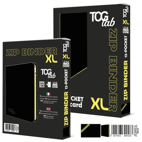 Raccoglitore Zip Binder XL - 12 Pocket (624 Slot) - Colore Black