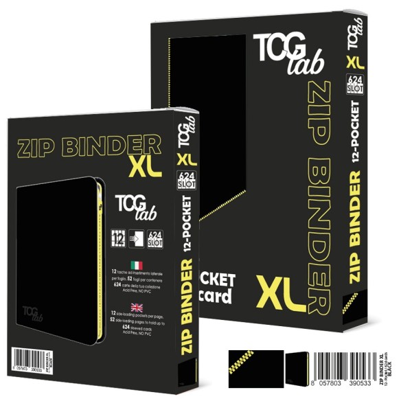 Raccoglitore Zip Binder XL - 12 Pocket (624 Slot) - Colore Black