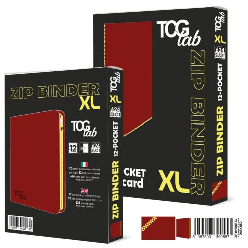 Raccoglitore Zip Binder XL - 12 Pocket (624 Slot) - Colore Red