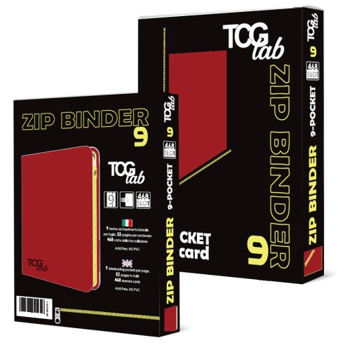 Raccoglitore Zip Binder 9 - 9 Pocket (468 Slot) - Colore Red